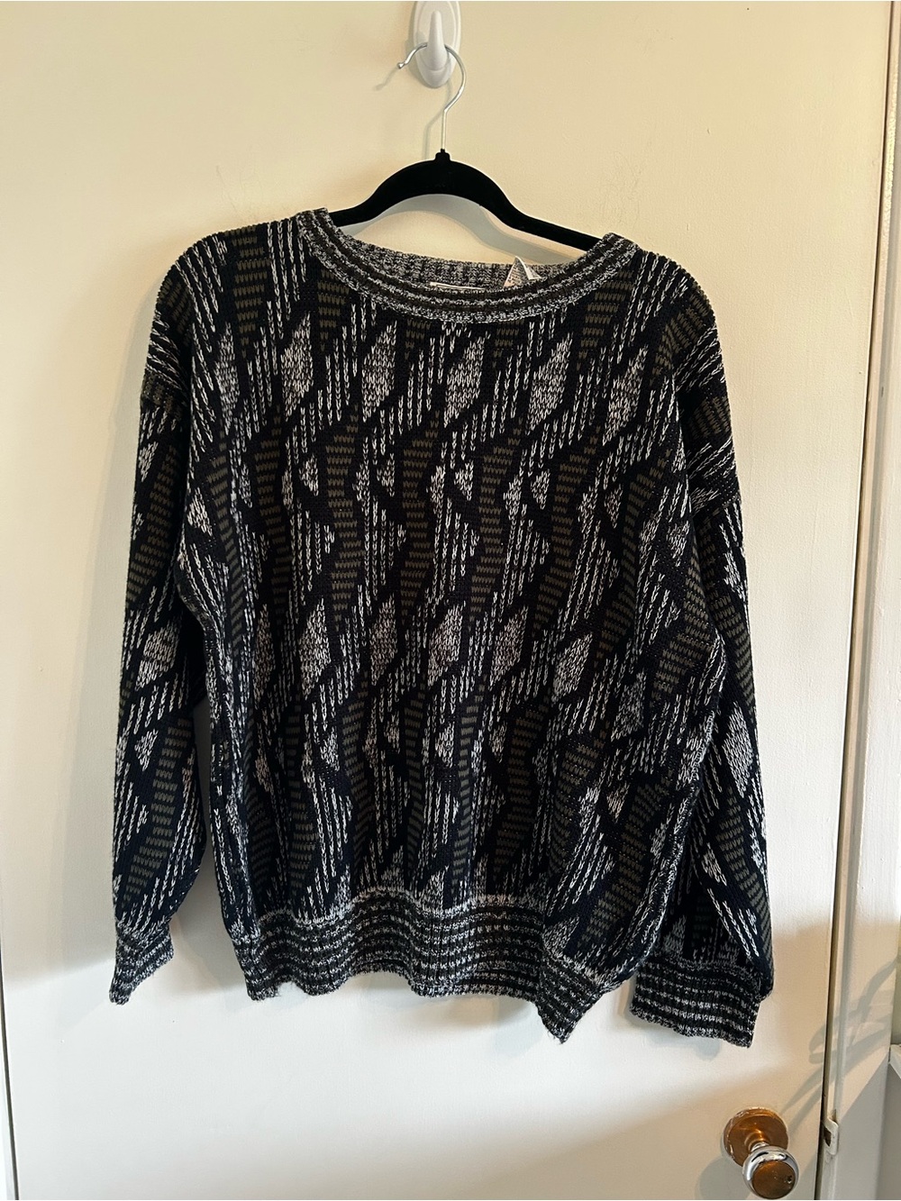 Vintage 80s/90s Gioni Designs Geometric Knit Sweater XL